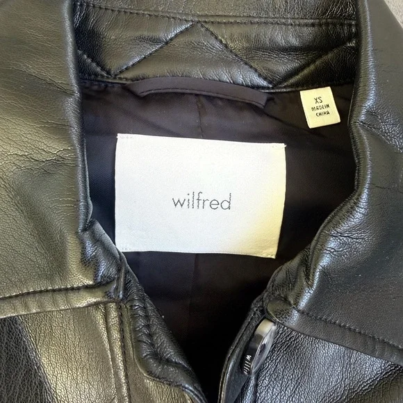Wilfred Midnight Black faux Leather Jacket - Picture 2 of 4